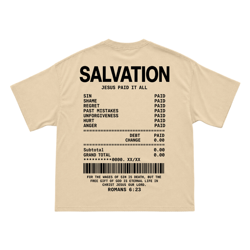 Faith Street Salvation Receipt Print T-Shirt - Apricot - US16-18(2XL) - image 13