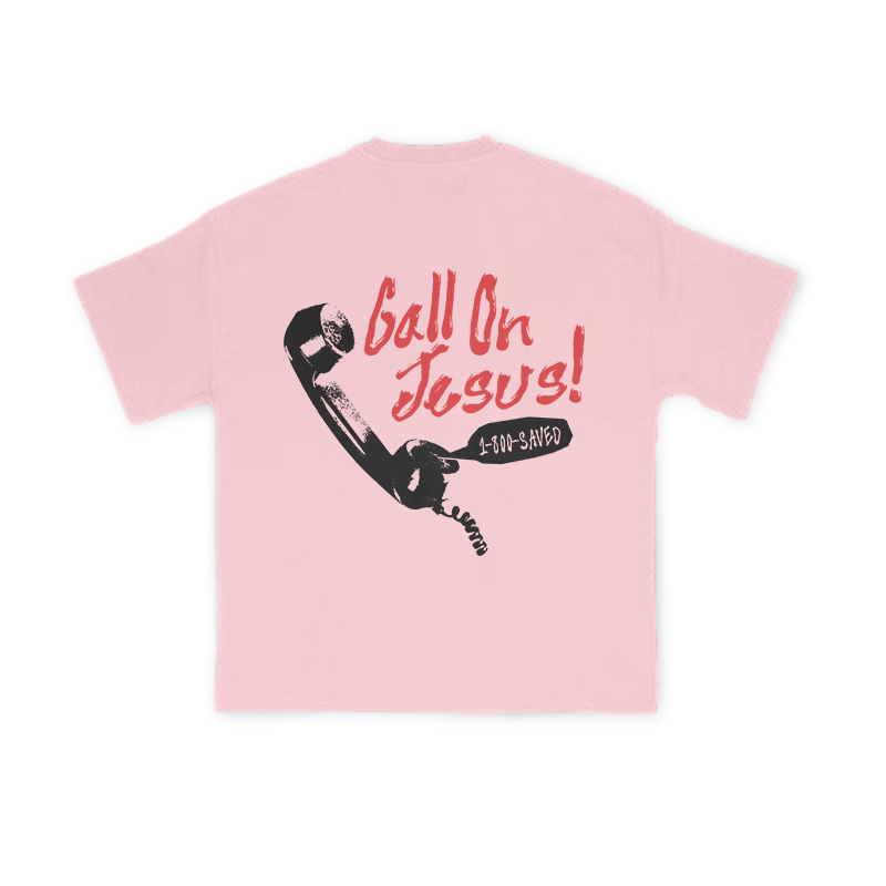 Call On Jesus 1-800-Saved Print T-shirt - Pink - US16-18(2XL) - image 12