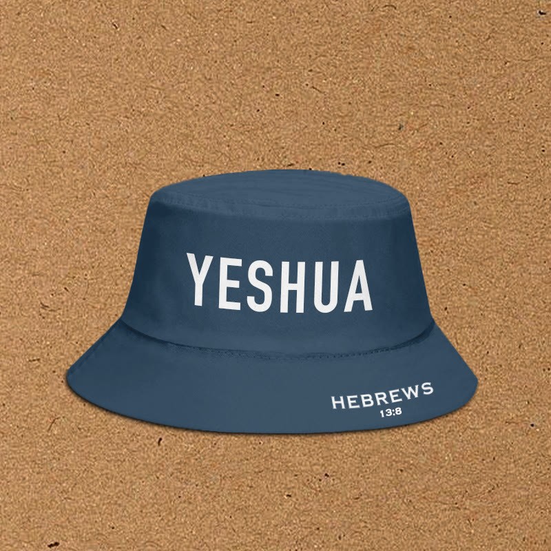 Yeshua Hebrews 13:8 Print Bucket Hat - Blue - XL(62cm) - image 3