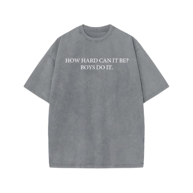 HOW HARD CANIT BE? BOYSDOIT Print Acid Washed T-Shirt - Grey - US20-22(3XL) - image 5