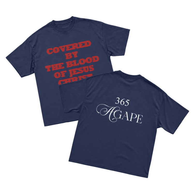 365 Agape Faith Graphic Streetwear T-Shirt - Navy Blue - US16-18(2XL) - image 14