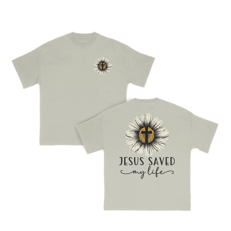 Unisex 100% Cotton Jesus Saved My Life Print T-shirt - Warm Grey - US16-18(2XL) - image 4