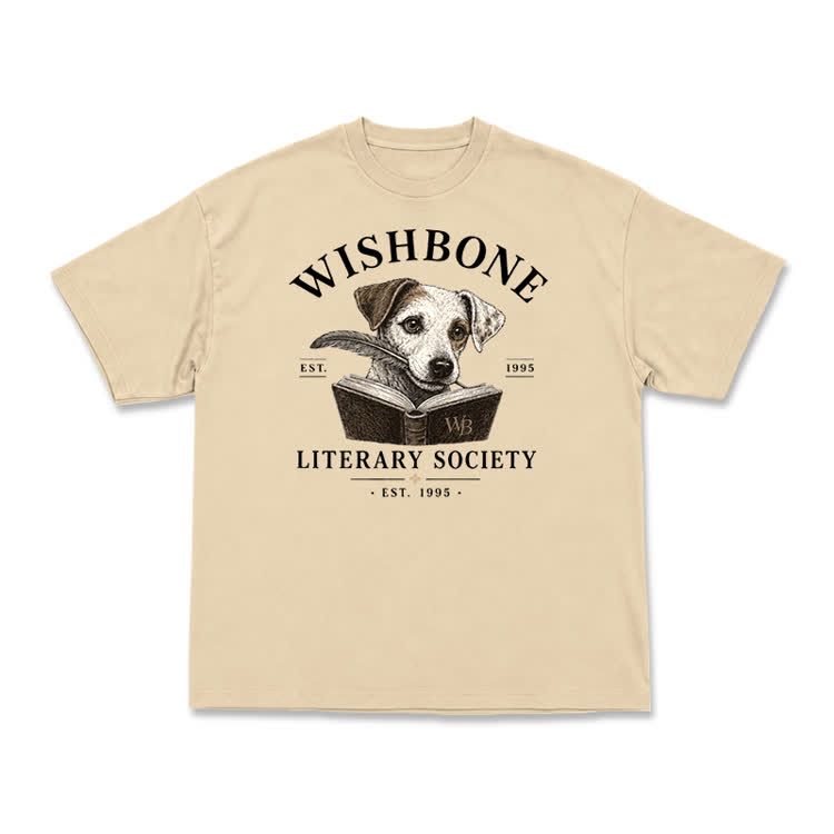 Wishbone Literary Society Vintage Dog Graphic T-Shirt - Apricot - US16-18(2XL) - image 3