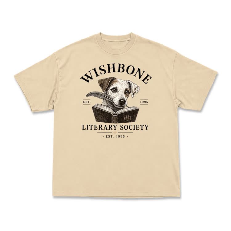 Wishbone Literary Society Vintage Dog Graphic T-Shirt - Apricot - US16-18(2XL) - image 3
