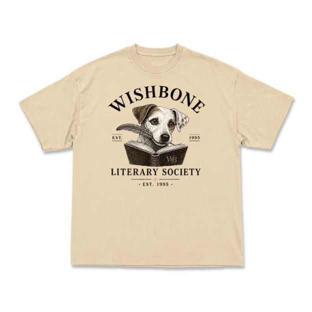Wishbone Literary Society Vintage Dog Graphic T-Shirt - Apricot - US16-18(2XL) - image 3