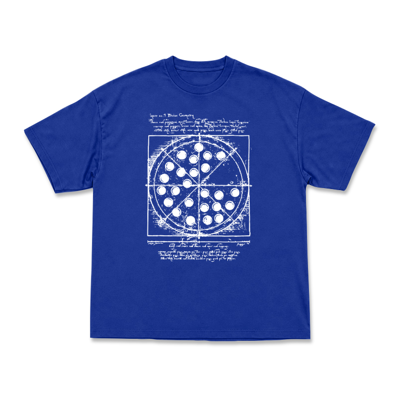 Heritage Sketch Print Ribbed Street Style T-Shirt - Blue - US16-18(2XL) - image 6