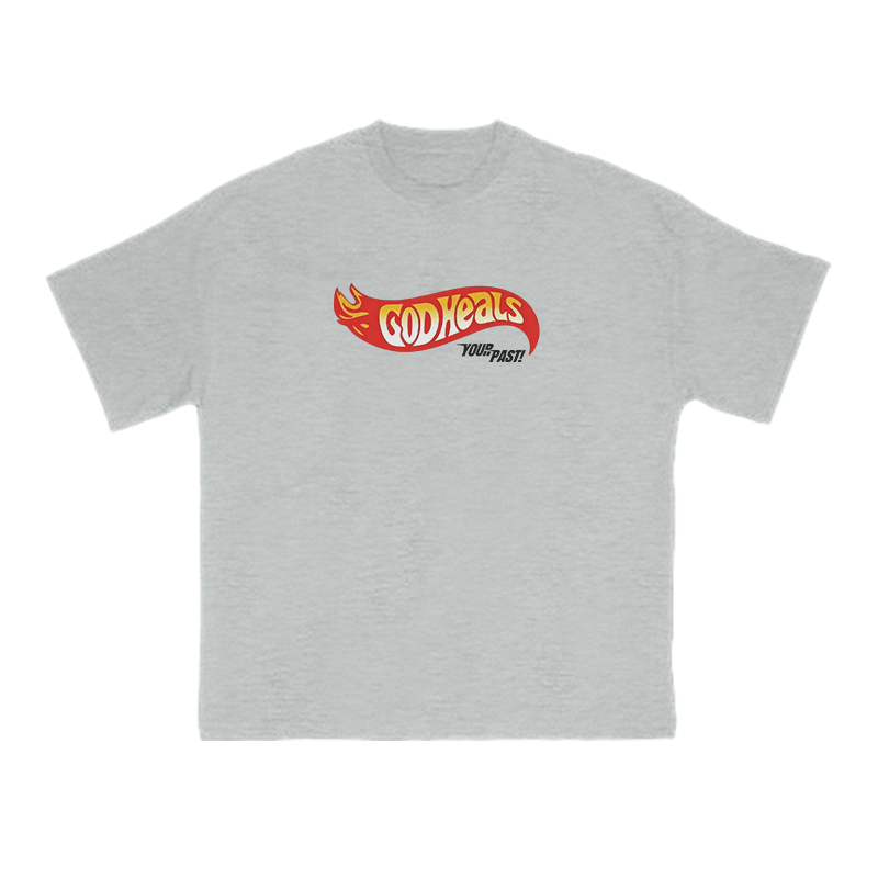 God Heals Your Past Print T-shirt - Grey - US16-18(2XL) - image 3