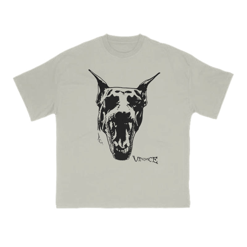 Roaring Doberman Print T-shirt - Warm Grey - US16-18(2XL) - image 4