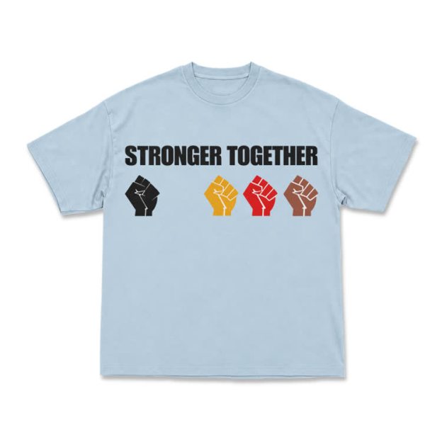 Unity Stronger Together Graphic Crew Neck T-Shirt - Light Blue - US16-18(2XL) - image 12