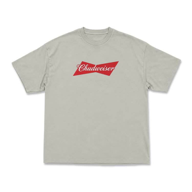 Casual Chudweiser Graphic Print T-shirt - Warm Grey - US16-18(2XL) - image 9