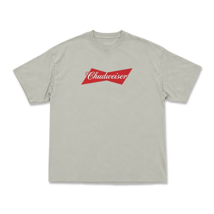 Casual Chudweiser Graphic Print T-shirt - Warm Grey - US16-18(2XL) - image 9