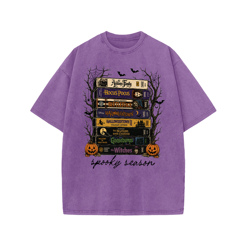Vintage Halloween Graphic Print Acid Washed T-shirt - Purple - US20-22(3XL) - image 4