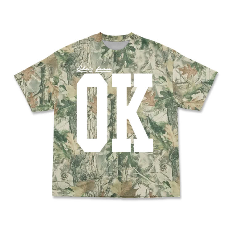 Vintage Forest Camo Graphic T-Shirt - OK - Green - 5XL - image 18