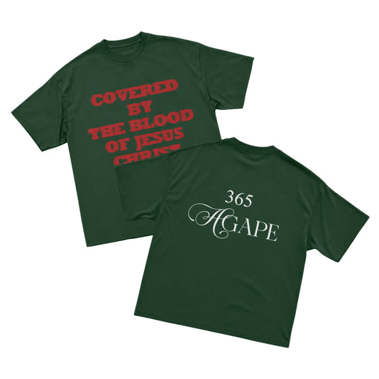 365 Agape Faith Graphic Streetwear T-Shirt - Green - US16-18(2XL) - image 10