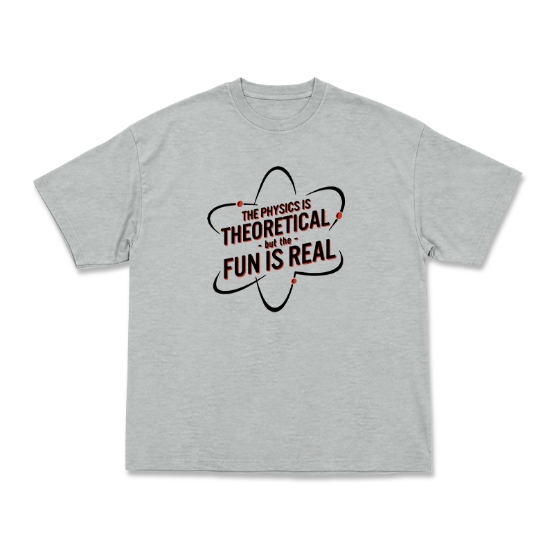 Casual Fun Is Real Slogan Physics Graphic T-Shirt  - Grey - US16-18(2XL) - image 9