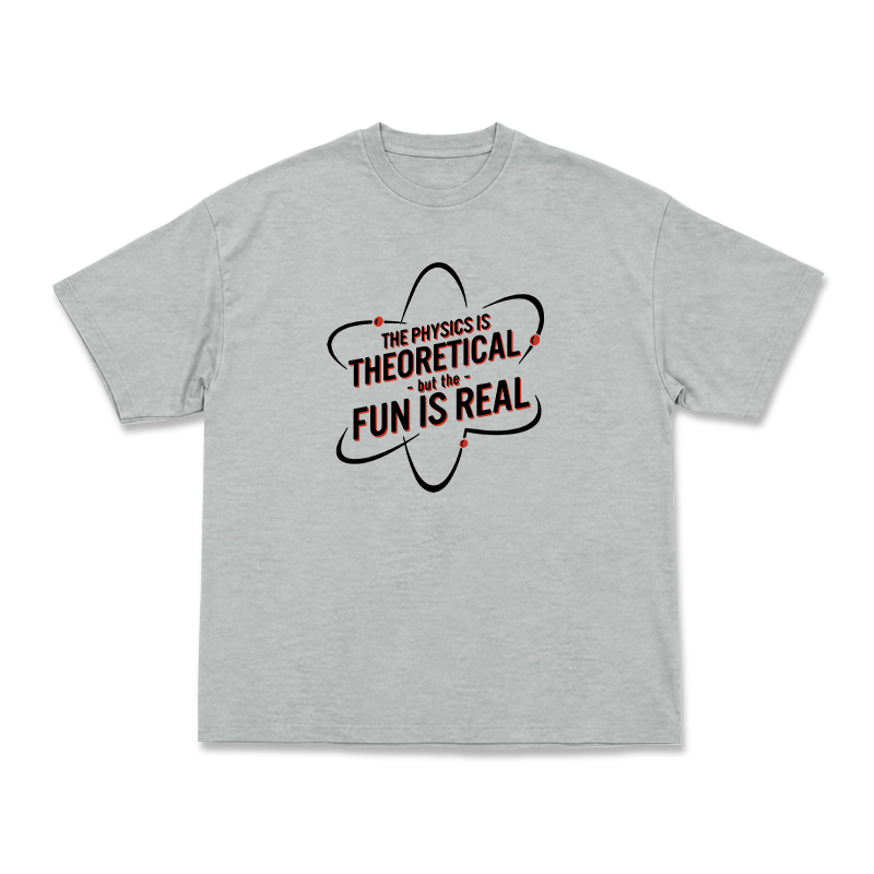 Casual Fun Is Real Slogan Physics Graphic T-Shirt  - Grey - US16-18(2XL) - image 9