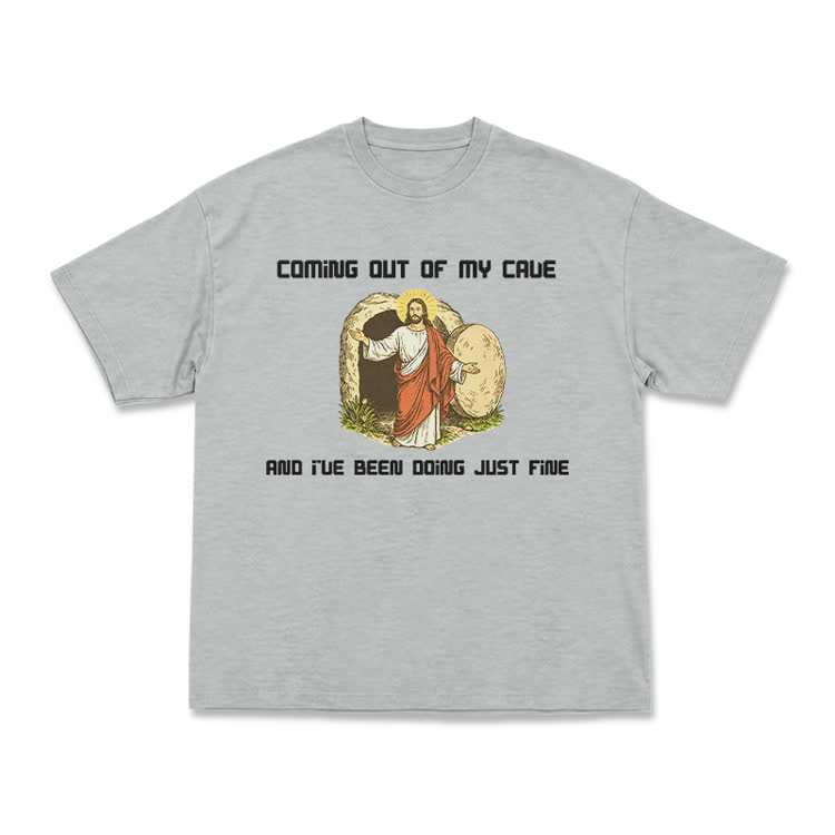 Faith Humorous Jesus Illustration Jersey T-Shirt - Grey - US16-18(2XL) - image 10