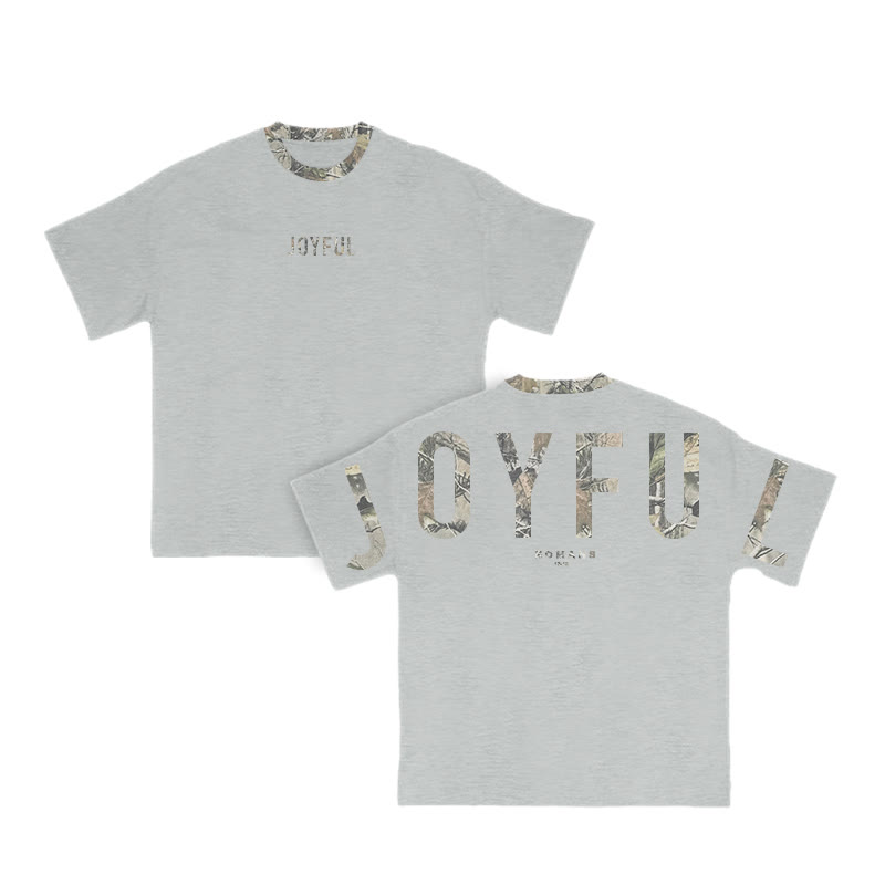 Joyful Romans 12:12 Dead Leaves Camouflage Print T-shirt - Grey - 8XL - image 5