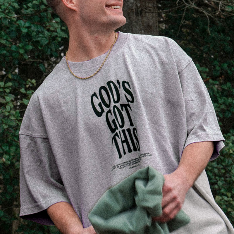 100% Cotton God's Got This Print T-shirt