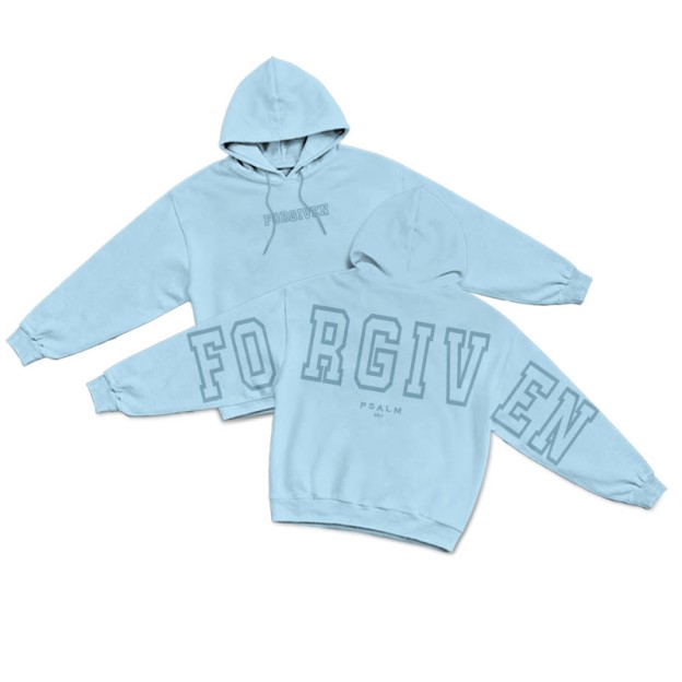 Forgiven PSALM 32:1 Hollow Print Hoodie - Blue - US16-18(2XL) - image 6