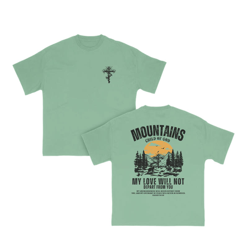 Unisex 100% Cotton MOUNTAINS Western Style Print T-shirt