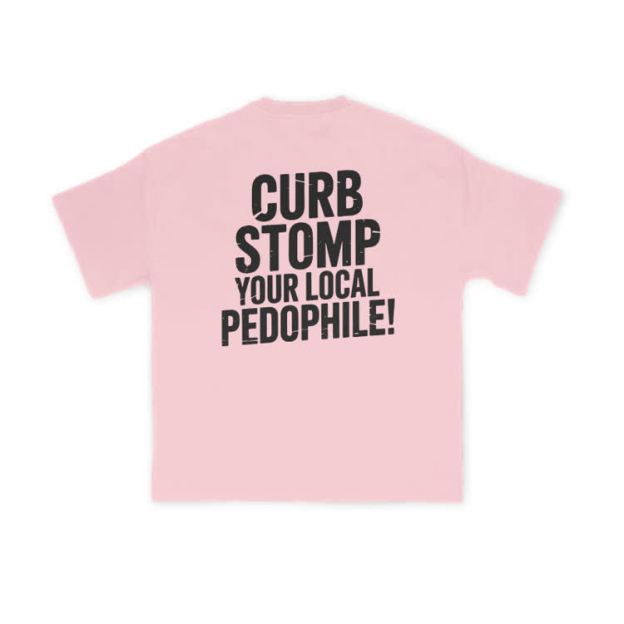 Curb Stomp Your Local Pedophile Print T-shirt - Pink - US16-18(2XL) - image 11