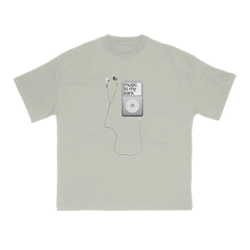 Unisex Music To My Ears Print T-shirt - Warm Grey - US16-18(2XL) - image 4