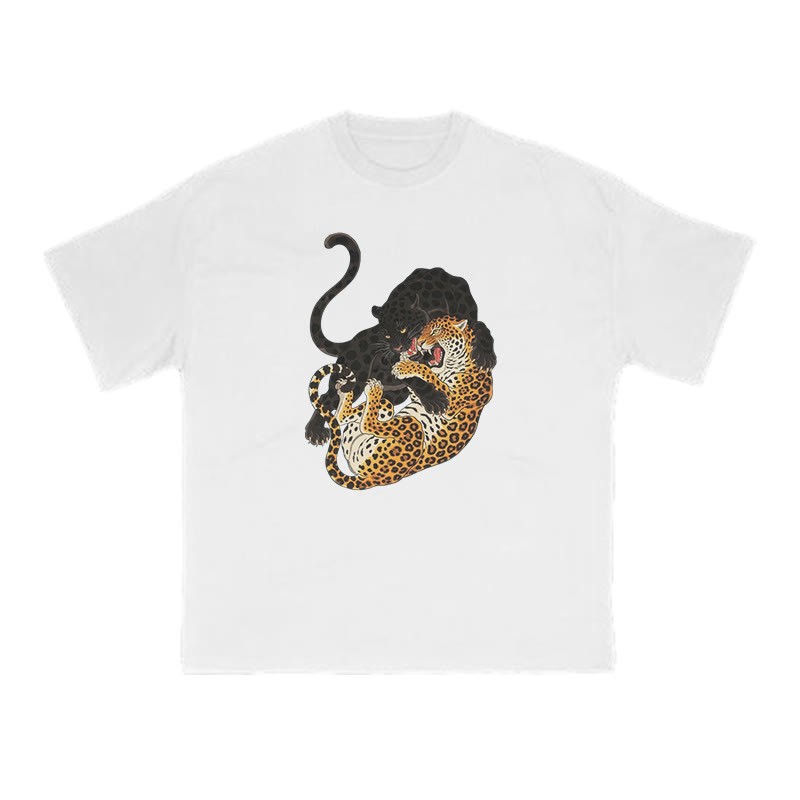 Panther Vs Leopard Print T-shirt - White - US16-18(2XL) - image 3