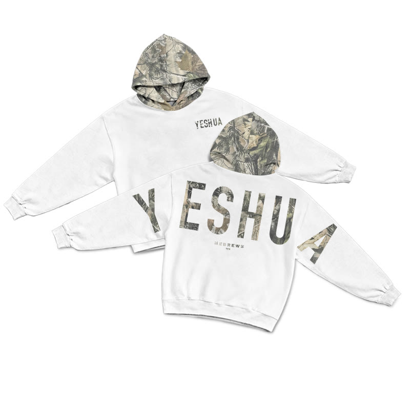 Yeshua Hebrews 13:8 Dead Leaves Camouflage Print Hoodie - White - US28-30(4XL) - image 13