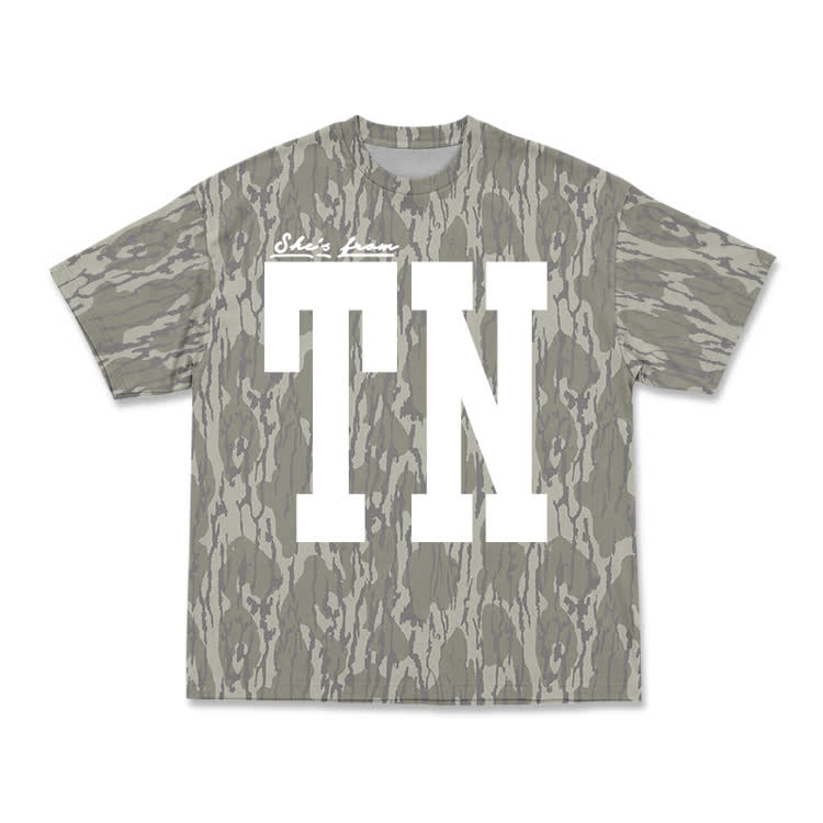 Vintage Forest Camo Graphic T-Shirt - TN - Khaki - 5XL - image 14