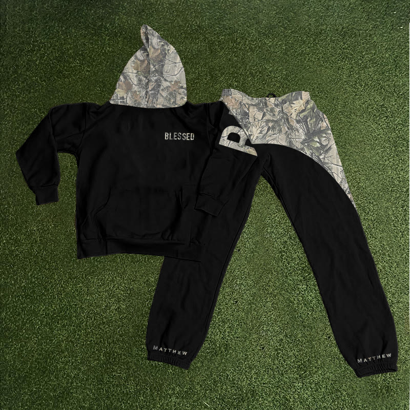 Blessed Dead Leaves Camouflage Print Hoodie Set - image 7