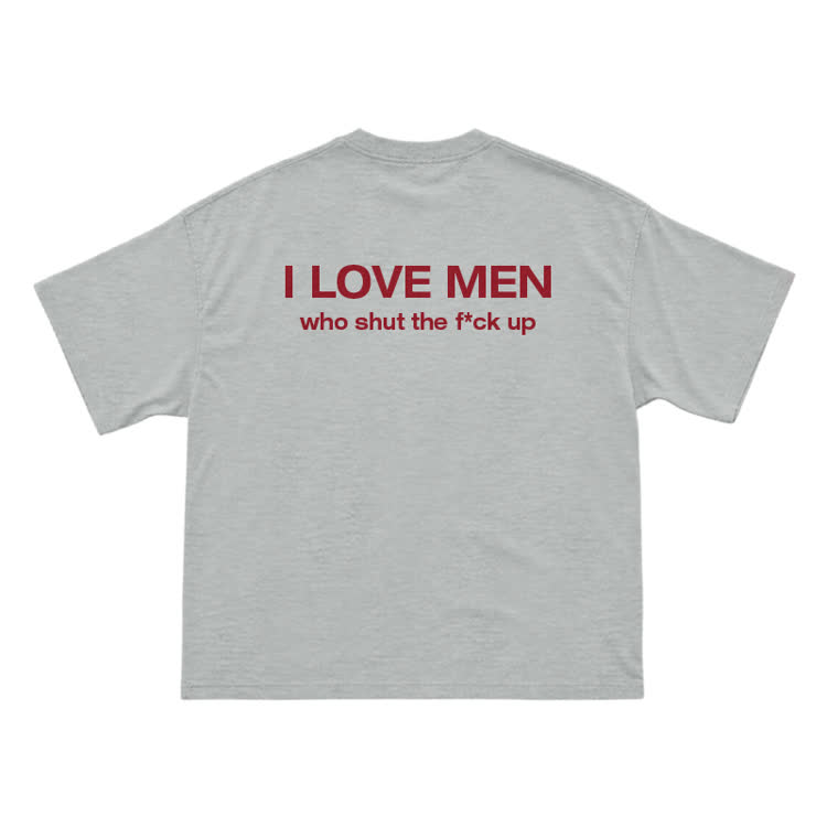 Statement I LOVE MEN Back Print T Shirt - Grey - US16-18(2XL) - image 13