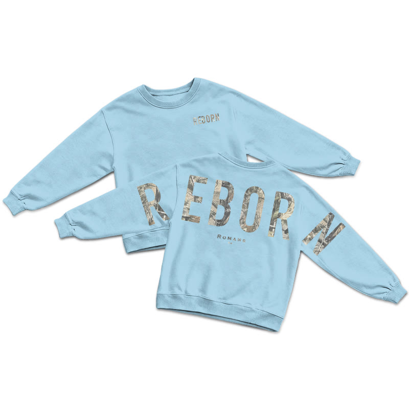 Dead Leaves Camouflage Reborn Romans 6:4 Print Sweatshirt - Blue - US16-18(2XL) - image 7