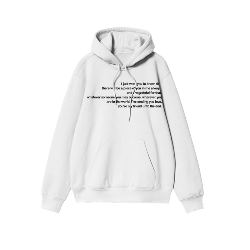 Unisex You're My Friend Until The End Print Hoodie - White - US16-18(2XL) - image 3