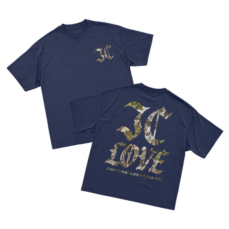 The Love of Jesus Christ Graphic Oversized T-Shirt - Navy Blue - US16-18(2XL) - image 5