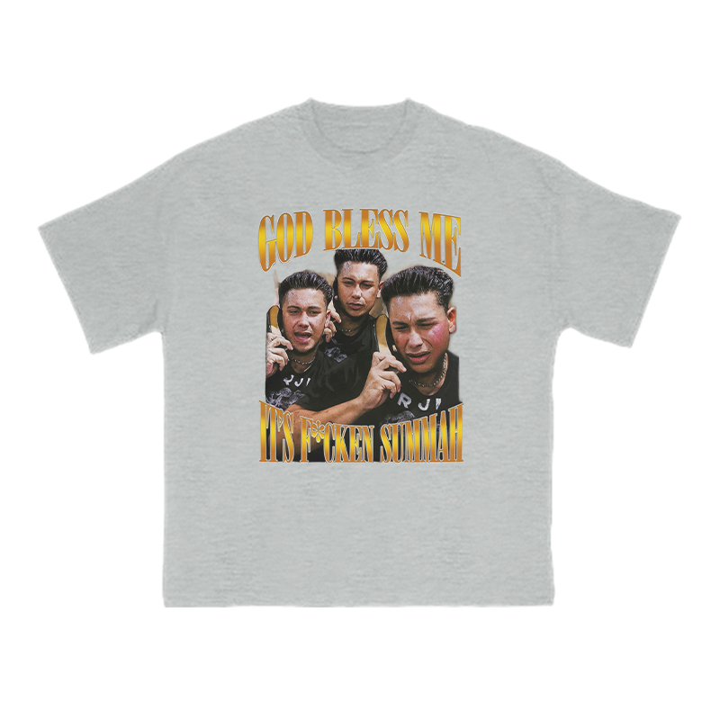God Bless Me It's F*cken Summah Print T-shirt - Grey - US16-18(2XL) - image 3