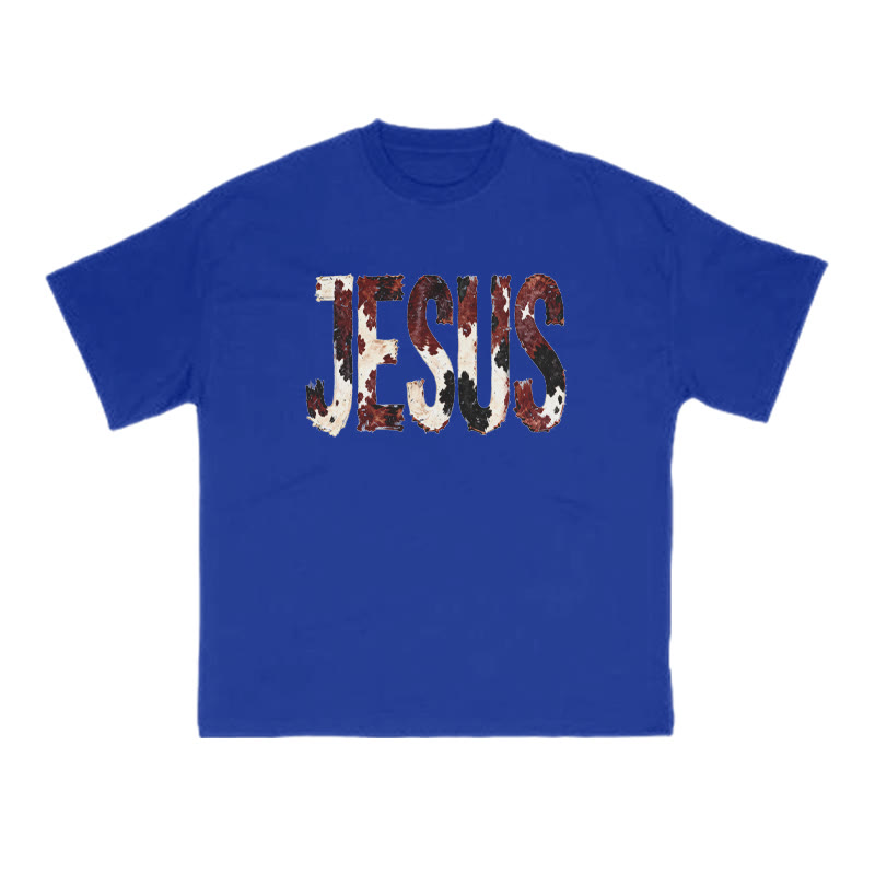 Jesus Cow Print T-shirt - Blue - US16-18(2XL) - image 9