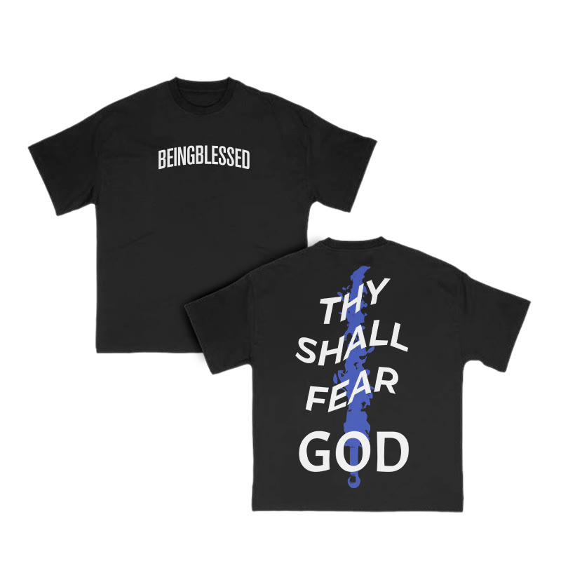 Unisex 100% Cotton Thy Shall Fear God Print T-shirt - image 6