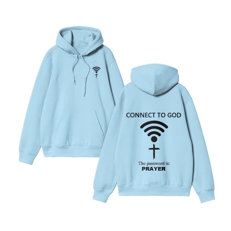 Unisex Connect To God The Password Is Prayer Print hoodie - Blue - US16-18(2XL) - image 7