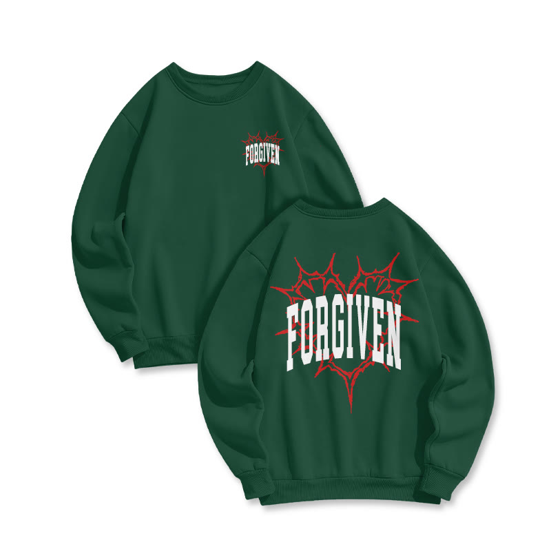Forgiven Thorn Heart-shaped Valentine's Day Print Sweatshirt - Dark Green - US16-18(2XL) - image 8