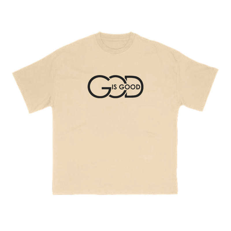 God Is Good Creative Print T-shirt - Apricot - US16-18(2XL) - image 5