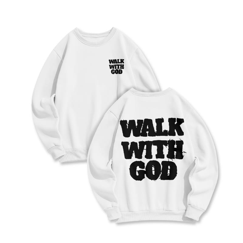 Unisex Walk With God Print Sweatshirt - White - US16-18(2XL) - image 4