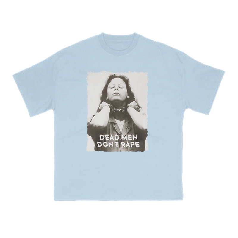 Dead Men Don't Rape Print T-shirt - Light Blue - US16-18(2XL) - image 12