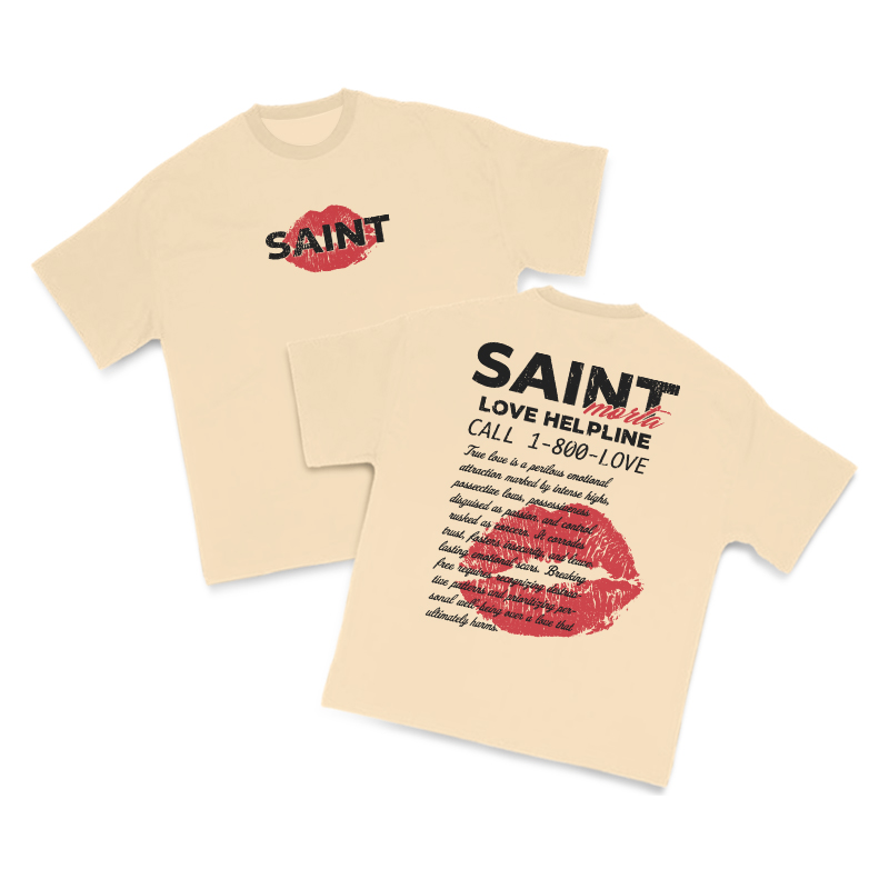 Love Helpline Print T-shirt - Apricot - US16-18(2XL) - image 5