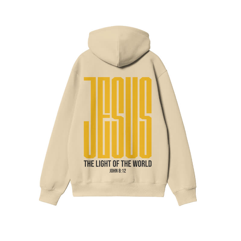 Unisex Jesus The Light Of The World Print Hoodie - Apricot - 2XL - image 4