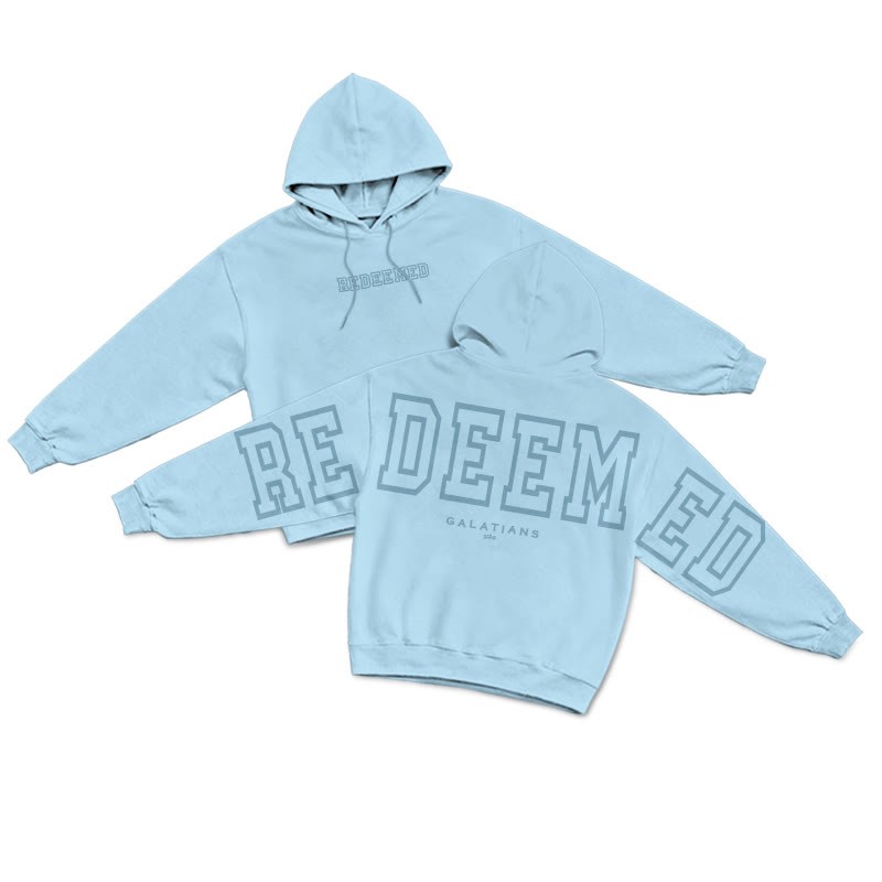 REDEEMED GALATIANS 2:20 Hollow Print Hoodie - Blue - US16-18(2XL) - image 6