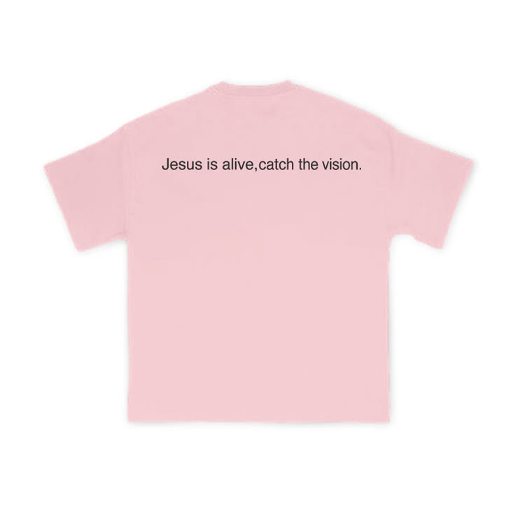 Jesus Is Alive, Catch The Vision Print T-shirt - Pink - US16-18(2XL) - image 7