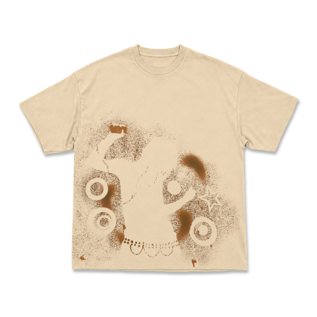 Streetwear Spray Art Portrait Art Graphic Print T-shirt - Apricot - US16-18(2XL) - image 12