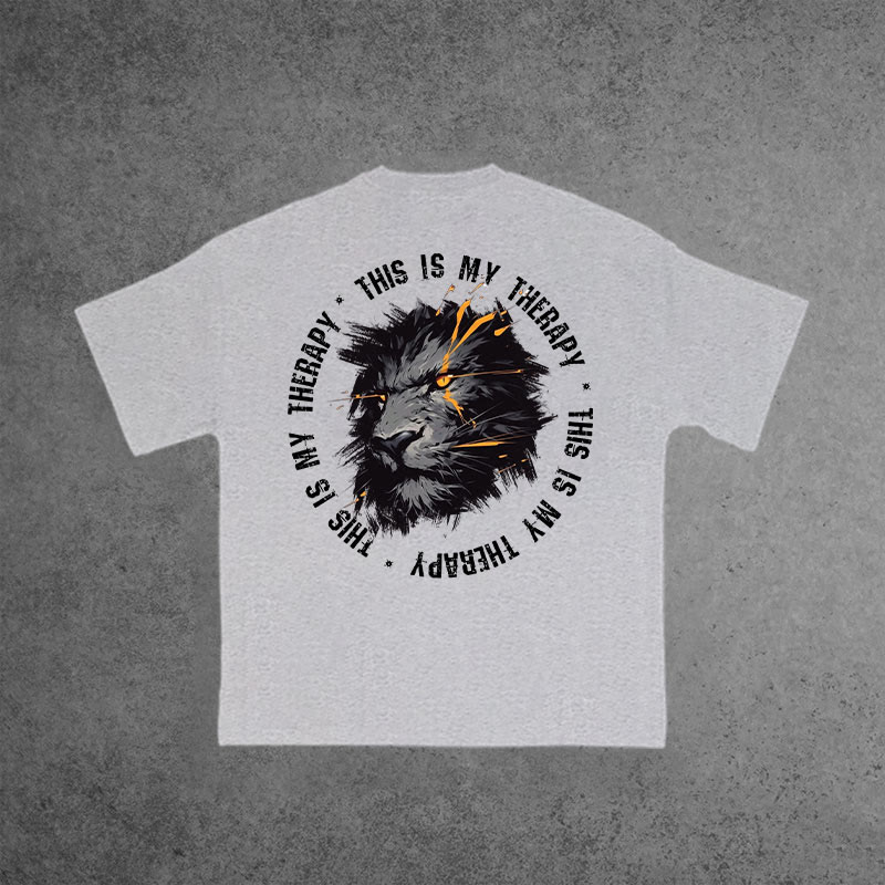 Gym 100% Cotton This Is My Therapy Print T-shirt - Grey - US16-18(2XL) - image 8