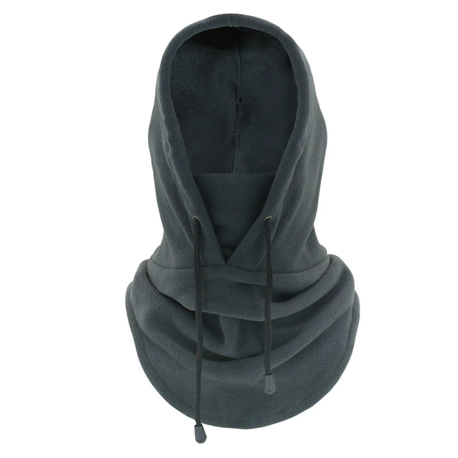Derong Thermal Drawstring Windproof Balaclava Hood - Dark Grey - one size - image 14
